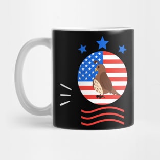 Quail USA American Flag Mug